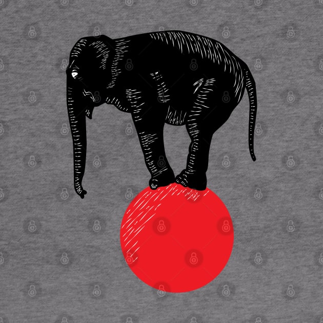 Elephant circus black, white and red by Nosa rez